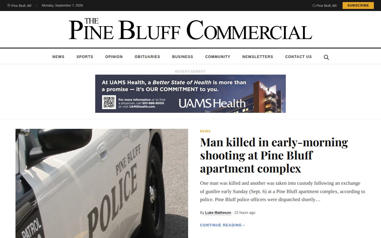 Regional news source that may report selected Chicot County arrests
